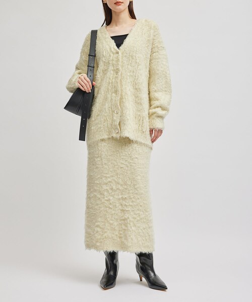 ROPE'(ロペ)の「シルクシャギースカート/セットアップ対応(スカート・レディース・オフホワイト/ネイビー/ピンク・F)」の2枚目の写真