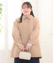 nissen | 11月7日午前11時販売開始　大きいサイズ＜こまちさんコラボ＞ペプラムフェイクファー付Aラインコート（はっ水・静電気防止テープ付）(ジャケット/アウター)