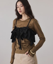 ADAM ET ROPE' | 【サステナブル】ニットフリルビスチェ(ベスト)