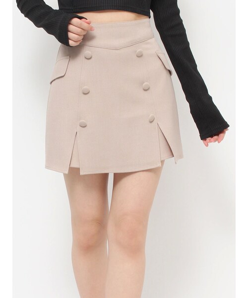 EATME（イートミー）の「ダブルボタンスリットスカート（スカート・レディース・ブラック/ミックス/ベージュ・M/S）」の4枚目の写真