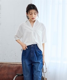 SMILE LAND | ＜大きいサイズ＞とろみブロードビッグシャツ（イージーケア・吸汗速乾）(シャツ/ブラウス)