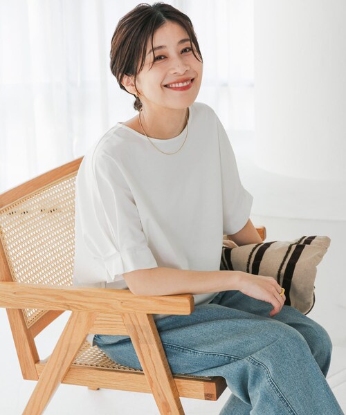 URBAN RESEARCH DOORS（アーバンリサーチドアーズ）の「『仁村紗和さん着用』『UR TECH』サマシェアタックスリーブプルオーバー（Tシャツ/カットソー・レディース・ORANGE/OFF/BLUE/BLACK・M）」の10枚目の写真