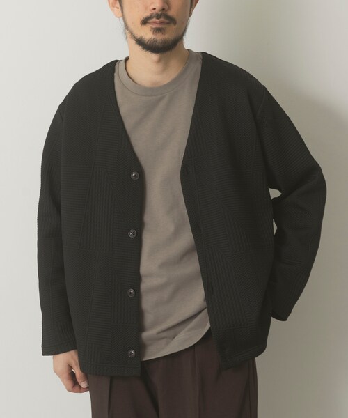 ITEMS URBANRESEARCH（アイテムズ アーバンリサーチ）の「ジオメジャカード カットソーカーディガン（カーディガン/ボレロ・メンズ・GRY/D.BLU/BLK・M/L）」の5枚目の写真