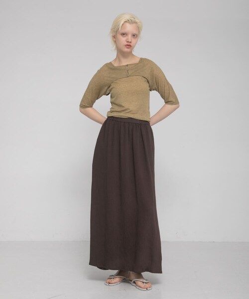 LAATO（ラート）の「drape  skirt（スカート・レディース・チョコレート/ザラメ・Free）」の10枚目の写真