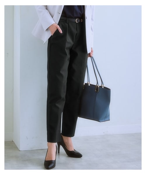 nissen（ニッセン）の「ハリ感素材ストレッチテーパードパンツ<大きいサイズ有>（パンツ・レディース・ベージュ/ライトグレー/ネイビー/黒/オフホワイト/マスタード・S/M/L/LL/3L/4L/5L/6L）」の10枚目の写真