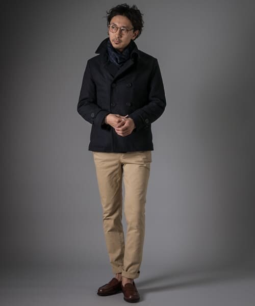 中綿入りメルトンショートピーコート