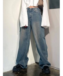 EMODA | ユーズドライクワイドジャストウエストジーンズ(デニムパンツ)