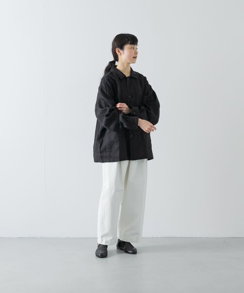かぐれ(カグレ)の「『ユニセックス』リネンカバーオール(カバーオール・レディース・GREGE/CHARCOAL/BLACK・1/2)」の16枚目の写真