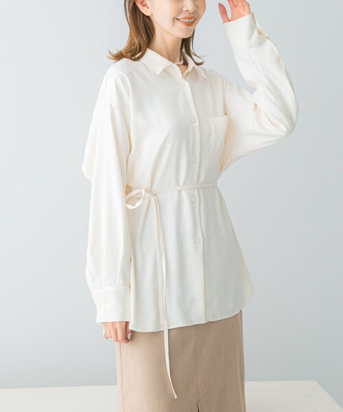 URBAN RESEARCH ROSSO（アーバンリサーチロッソ）の「ピーチタッチデザインシャツ（シャツ/ブラウス・レディース・WHITE/CH/LACQUER・FREE）」の6枚目の写真