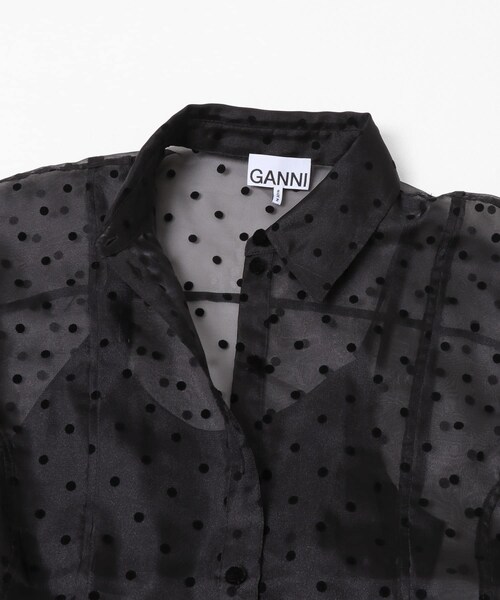 URBAN RESEARCH(アーバンリサーチ)の「GANNI FLOCKED ORGANZA PEPLUM SHIRTS(シャツ/ブラウス・レディース・BLACK・36)」の5枚目の写真