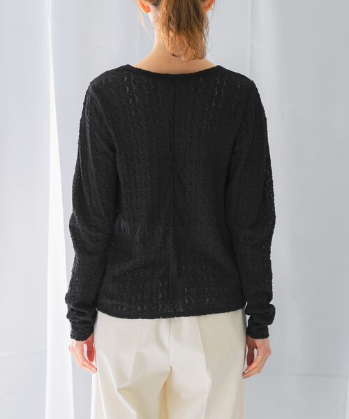 URBAN RESEARCH ROSSO（アーバンリサーチロッソ）の「ストレッチレースプルオーバー（Tシャツ/カットソー・レディース・OFF WHITE/BLACK・FREE）」の14枚目の写真