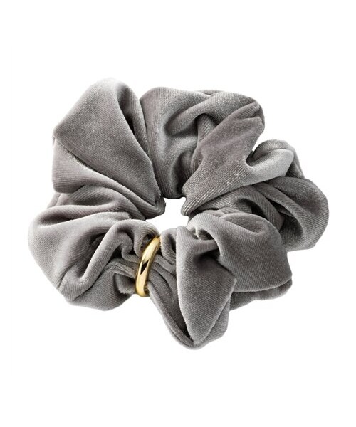 nissen（ニッセン）の「【Creamdot.】チェーン/フープメタルが煌くボリュームベロアシュシュ（その他ヘアアクセサリー・メンズ・A:ブラック/A:チャコール/A:グレー/A:モカ/B:ブラック/B:チャコール/B:グレー/B:モカ・ワンサイズ）」の3枚目の写真