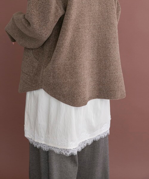 ITEMS URBANRESEARCH（アイテムズ アーバンリサーチ）の「レースキャミチュニック（チュニック・レディース・DOT/BLK/BRN/OFF・Free）」の7枚目の写真