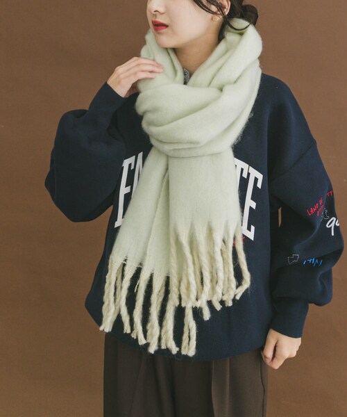 ITEMS URBANRESEARCH（アイテムズ アーバンリサーチ）の「ソフトブークレストール（マフラー・レディース・GRY/BRN/MNT・-）」の22枚目の写真