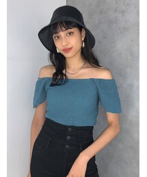 EMODA | シャーリングミニマルパフトップ(Tシャツ/カットソー)