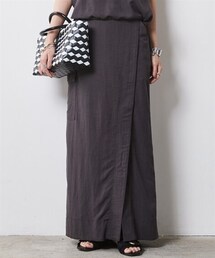 CHIC STYLE | 大きいサイズ レーヨン麻アウトポケットロングタイトスカート シックスタイル(スカート)