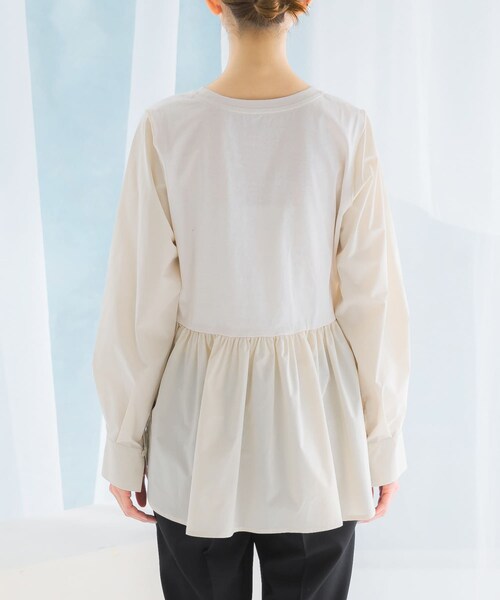 URBAN RESEARCH ROSSO（アーバンリサーチロッソ）の「ペプラムドッキングプルオーバー（Tシャツ/カットソー・レディース・IVORY/BLACK・FREE）」の11枚目の写真