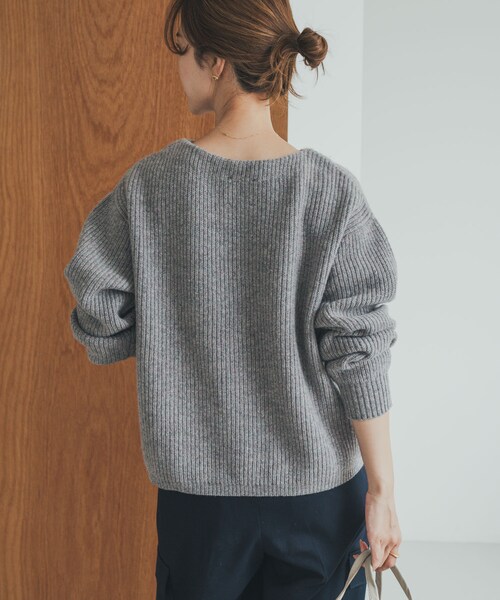 URBAN RESEARCH DOORS（アーバンリサーチドアーズ）の「ハミルトンウール畦ボートネックプルオーバー（ニット/セーター・レディース・MIX GRAY/YELLOW/MIX BROWN・M）」の6枚目の写真