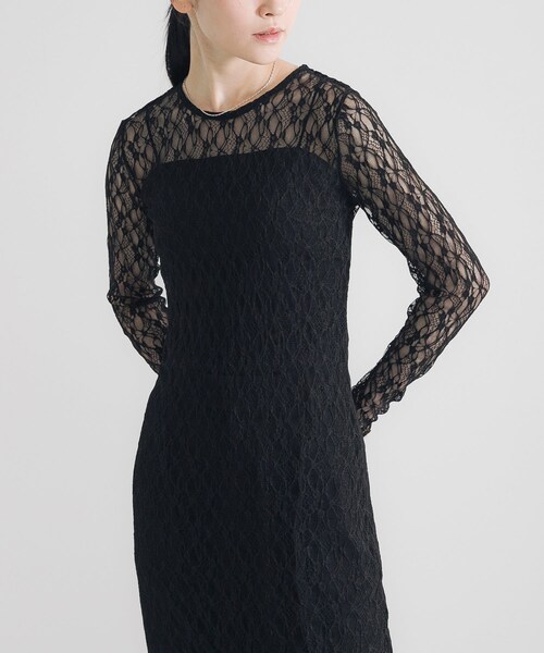 URBAN RESEARCH（アーバンリサーチ）の「ストレッチレースカットワンピース（ワンピース・レディース・OFF/BLACK・FREE）」の17枚目の写真