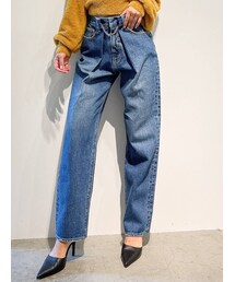 GYDA | GGチェーン付き タックストレートデニムパンツ(デニムパンツ)