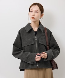 ROPE' PICNIC | ジャージーメルトンシリーズ ポケット付きジップブルゾン/リンクコーデ(ブルゾン)