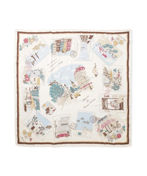 ROPE' PICNIC（ロペピクニック）の「Souvenirs de voyage スカーフ（バンダナ/スカーフ・レディース・ブラウン/ダークグリーン・F）」の3枚目の写真
