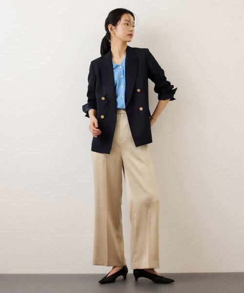 ROPE'（ロペ）の「ストレッチ金ボタンブレザージャケット（テーラードジャケット・レディース・ネイビー・36/38）」の12枚目の写真