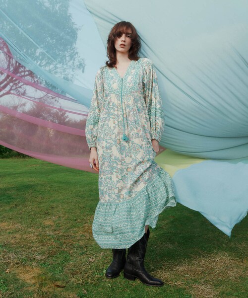URBAN RESEARCH ROSSO（アーバンリサーチロッソ）の「sara mallika　PAISLEY FLOWER PRINT DRESS（ワンピース・レディース・BLACK/GREEN・S/M）」の13枚目の写真