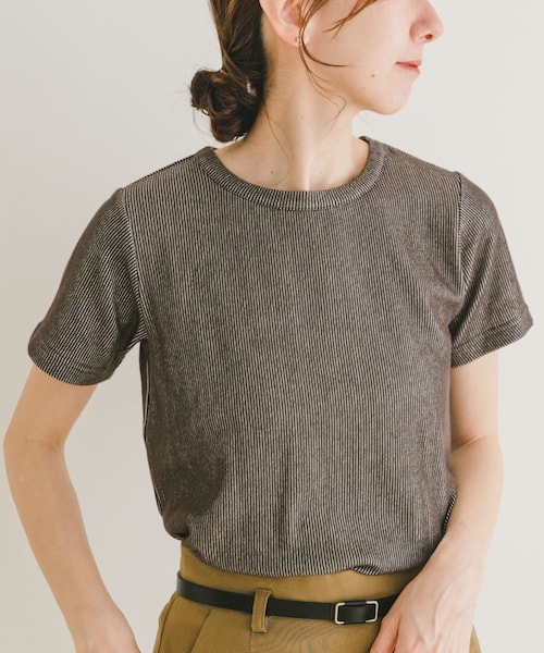 ITEMS URBANRESEARCH（アイテムズ アーバンリサーチ）の「チビテレコTシャツ（Tシャツ/カットソー・レディース・GRN/WHT/CHA・FREE）」の2枚目の写真