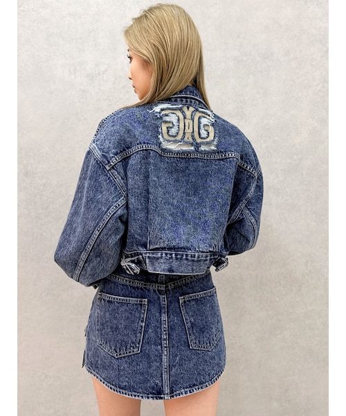 Symmetry GYDA DAMAGEショートデニムGジャン Symmetry GYDA DAMAGEショートデニムGジャン