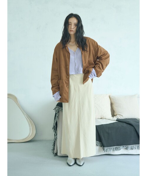 Ungrid（アングリッド）の「ピーチ起毛フィットフレアスカート（スカート・レディース・チャコールグレー/オレンジ/イエロー・S/M）」の10枚目の写真