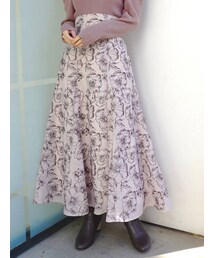 MERCURYDUO | フラワーエンブロイダリーフレアスカート(スカート)
