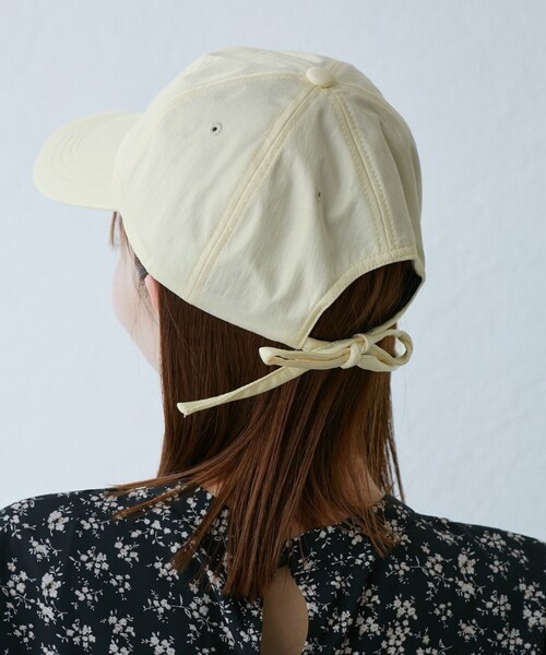 ROPE' PICNIC（ロペピクニック）の「【UVカット・抗菌防臭・洗える】シャイニーバックリボンキャップ/リンクコーデ（キャップ・レディース・ブラック/ライトグレー/ブルー系/クリーム・F）」の9枚目の写真
