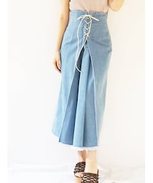 MERCURYDUO | デニムレースアップタイトスカート(スカート)