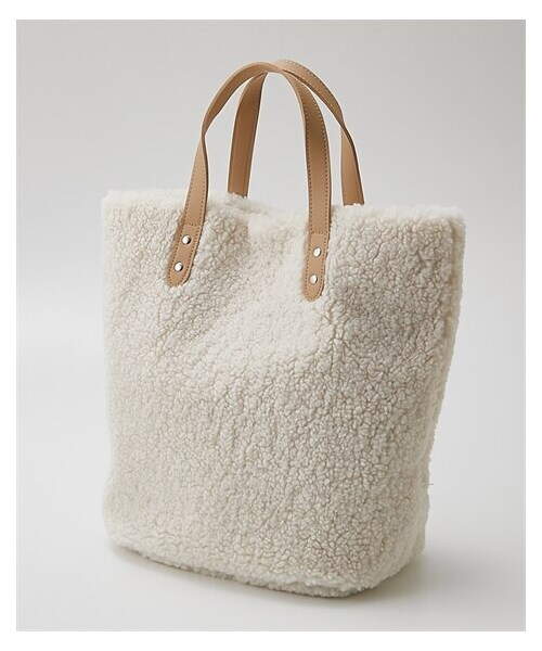 nissen（ニッセン）の「polka polka(ポルカポルカ)ボアトートバッグ（A4対応）（トートバッグ・メンズ・アイボリー/ブラック/モカ/グレーベージュ/ヒョウ柄/カウ/ブラック/カウ/ブラウン・Y）」の8枚目の写真