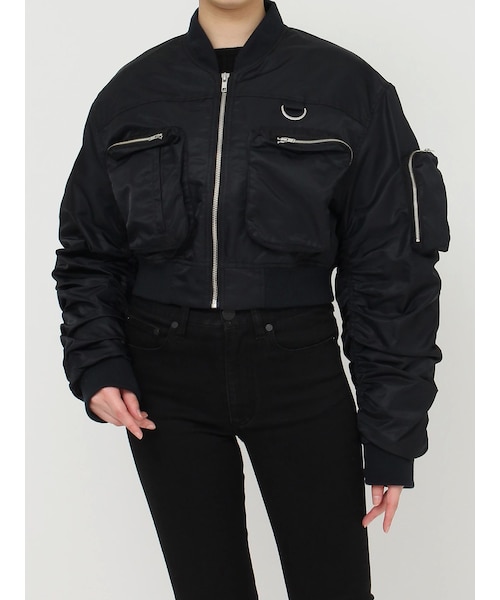 MURUA（ムルーア）の「3DポケットショートMA-1（MA-1・レディース・ライトグレー/ブラック/カーキ・F）」の8枚目の写真