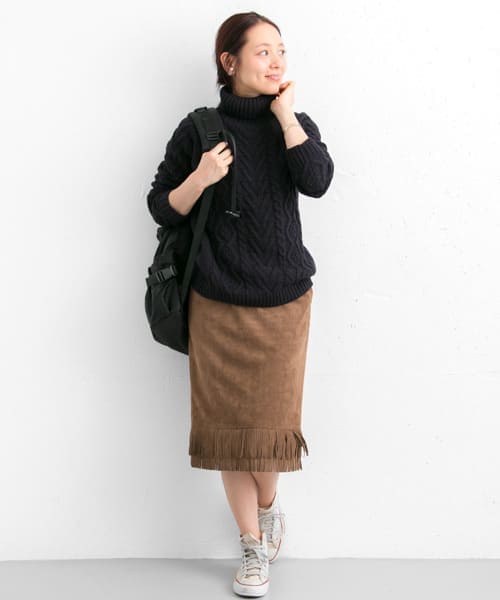 フェイクスエードフリンジスカート∴