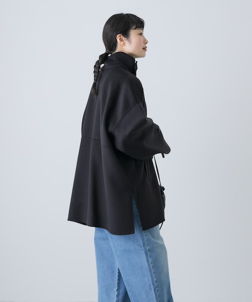 クリーニング済み　かぐれ　スタンドショートコート　BLACK かぐれ（カグレ）の「スタンドショートコート（その他アウター）」 - WEAR