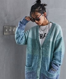 GEVS. | 大きいサイズグラデーションニットカーディガンGEVS.(カーディガン/ボレロ)