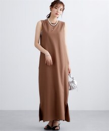 nissen | 大きいサイズ　洗い加工カットソーノースリーブワンピース　miclat(ワンピース)