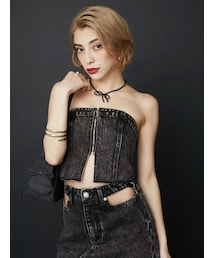 EVRIS | ジップデニムビスチェ(キャミソール)