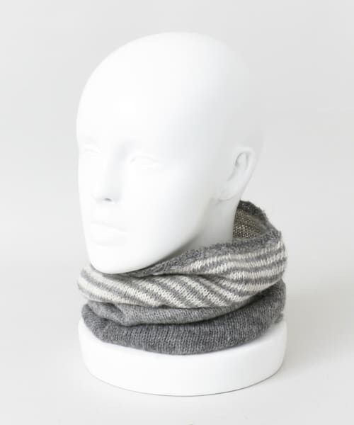 かぐれ（カグレ）の「PUENTE　手紡ぎネックウォーマー3way（ネックウォーマー/スヌード・レディース・シマシマグレー・FREE）」の3枚目の写真