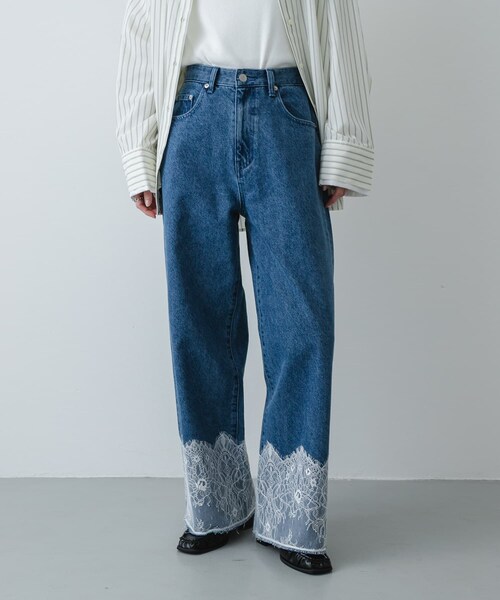 SENSE OF PLACE by URBAN RESEARCH（センスオブプレイスバイアーバンリサーチ）の「レースドッキングデニムパンツ（その他パンツ・レディース・L.INDIGO/GRAY・S/M）」の16枚目の写真