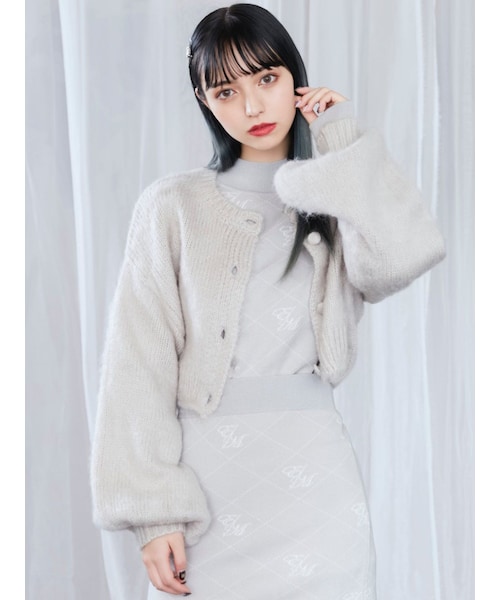 EATME（イートミー）の「ルーズショート丈カーディガン（カーディガン/ボレロ・レディース・アイボリー/グレー/ブラック・F）」の12枚目の写真