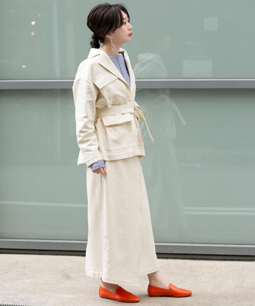 KBF（ケイビーエフ）の「KBF+　ミリタリーテーラードジャケット（ミリタリージャケット・レディース・KHAKI/OFF・one）」の5枚目の写真