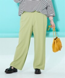 nissen | ＜大きいサイズ＞しわになりにくい軽やかなスマイルさんのためのキレイに見えるワイドパンツ（接触冷感・UVカット）(パンツ)