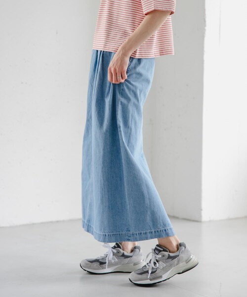 URBAN RESEARCH DOORS（アーバンリサーチドアーズ）の「FORK&SPOON　綿麻デニムスカート（デニムスカート・レディース・ONEWASH/USED・1/2）」の21枚目の写真