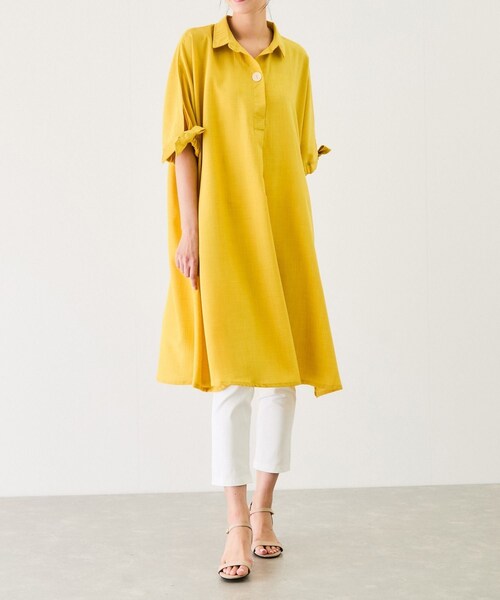 Jayro（ジャイロ）の「袖リボンワンピース（ワンピース・レディース・ブラック/グレー/ベージュ/グリーン/ネイビー/ブルー系/レッド系/イエロー/ダークグリーン/ワイン系/レンガ系・F）」の10枚目の写真