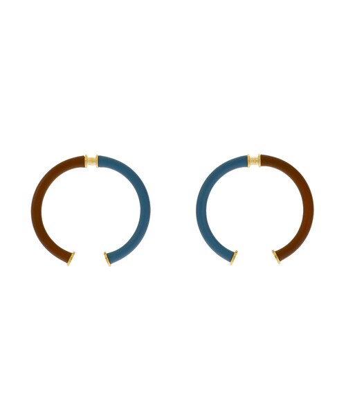 UN3D.（アンスリード）の「W PARTS RING PIERCE（ピアス（両耳用）・レディース・ネイビー/ブラウン/シルバー/ゴールド・F）」の3枚目の写真