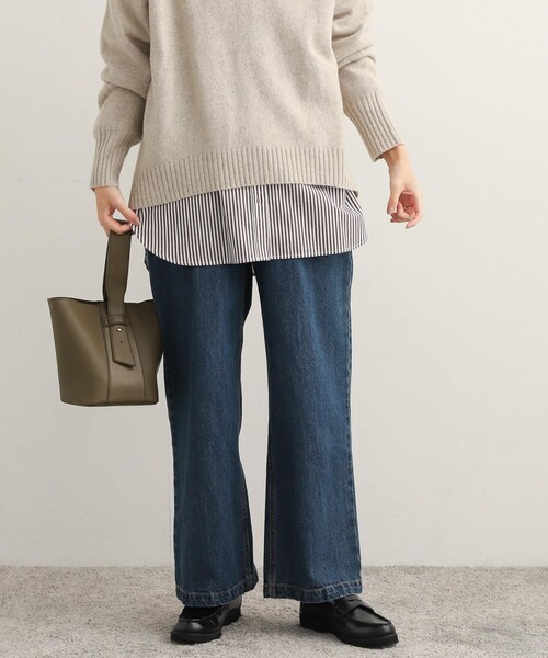 URBAN RESEARCH DOORS（アーバンリサーチドアーズ）の「『セットアップ対応』 フロントタックストレートデニム（デニムパンツ・レディース・BLACK/INDIGO・S/M）」の2枚目の写真